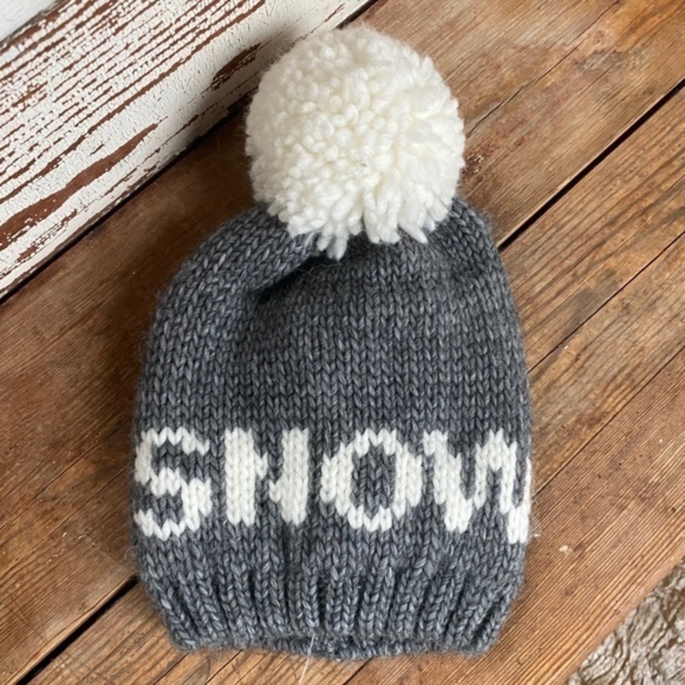Free People Grey Pom Beanie